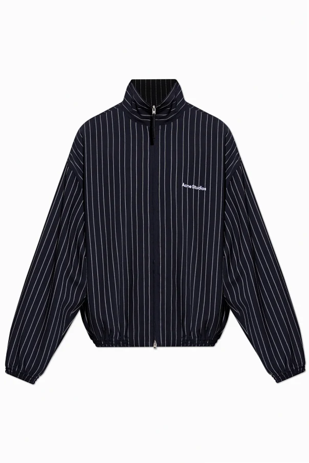 GRANATOWY Kurtka w prążki