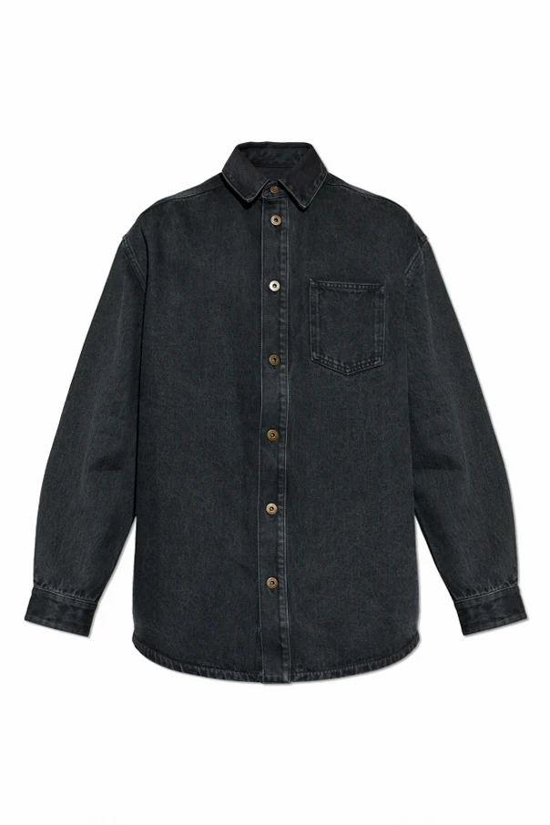 CZARNY Jeansowa koszula