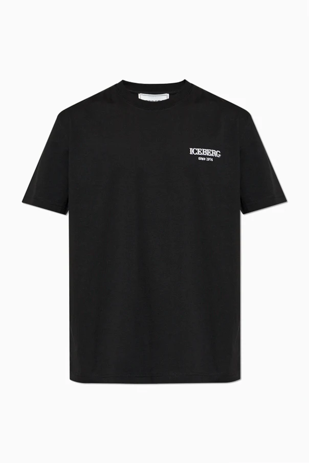 BLACK T-shirt with embroidered logo
