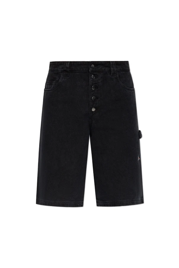 SCHWARZ Shorts mit Logo