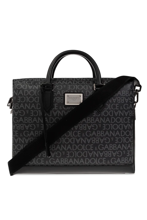 BLACK Monogrammed briefcase