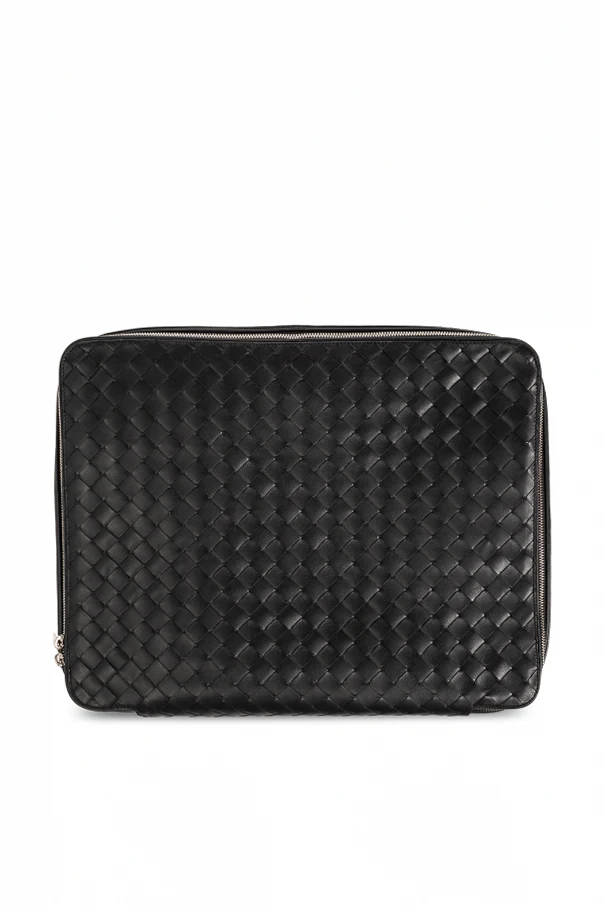 CZARNY Etui podróżne ‘Intrecciato Medium’