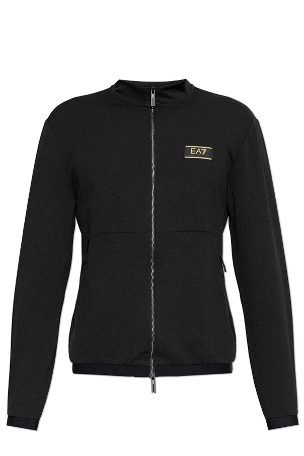 CZARNY Rozpinana bluza z logo
