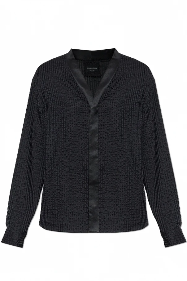 CZARNY Koszula o satynowym wykończeniu