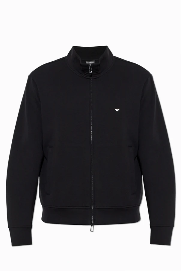 SCHWARZ Sweatshirt mit Stehkragen