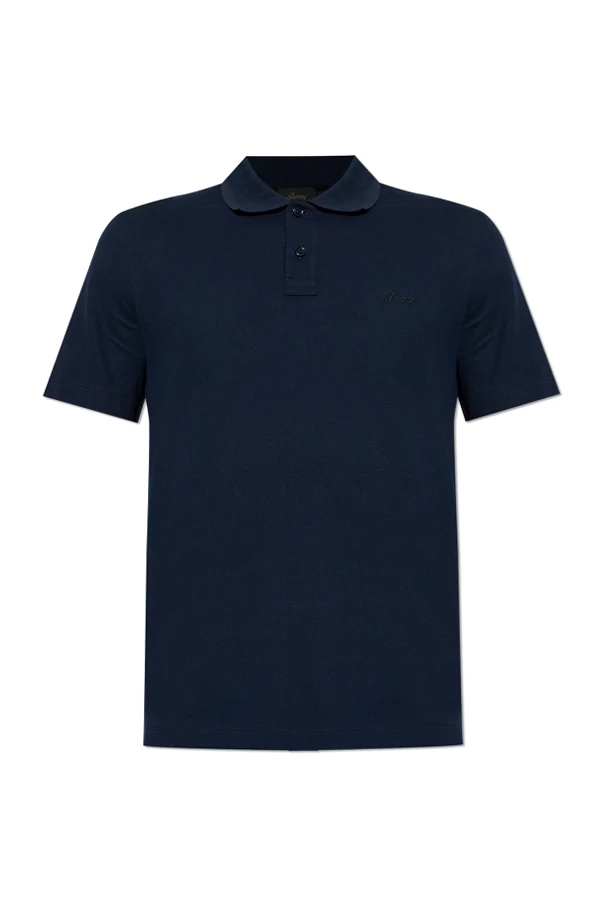 MARINEBLAU Polo mit aufgesticktem Logo