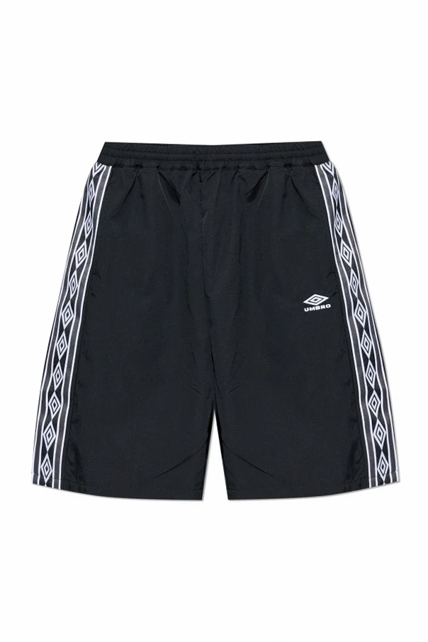 CZARNY Szorty z lampasami