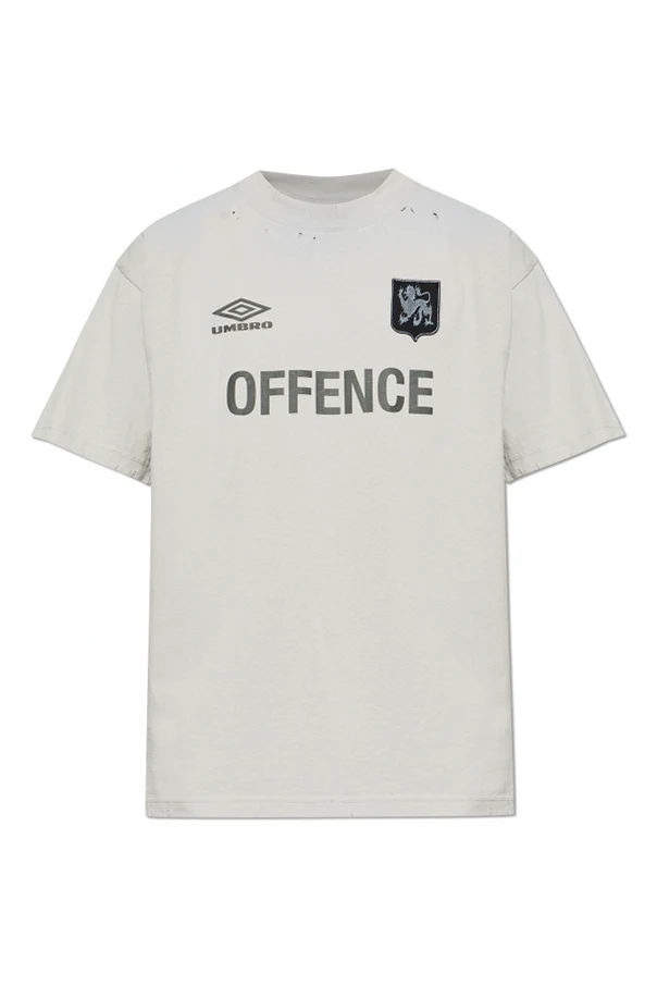 SZARY T-shirt z efektem `vintage`