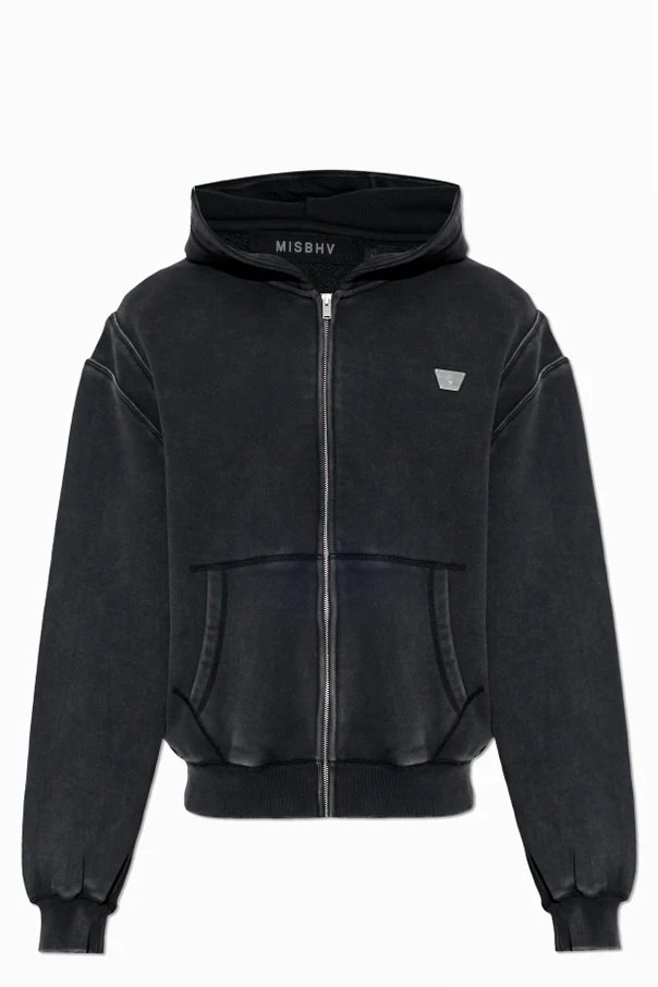 CZARNY Rozpinana bluza z kapturem