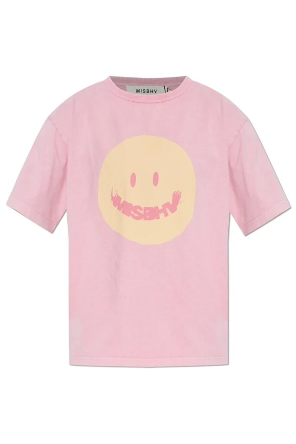 RÓŻOWY T-shirt z nadrukiem