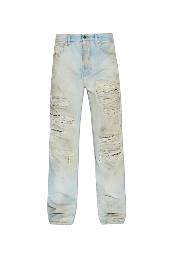 NIEBIESKI Jeansy z efektem ‘vintage’