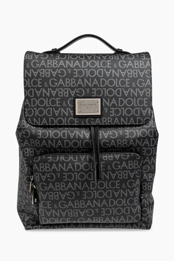 BLACK Backpack with monogram