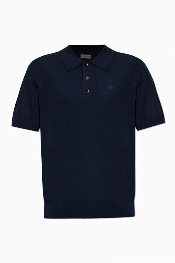GRANATOWY Kaszmirowe polo `Marcus`