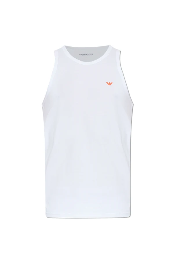 BIAŁY  Bawełniany t-shirt bez rękawów