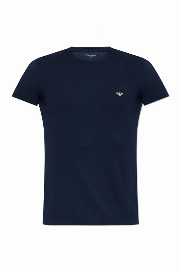 GRANATOWY Bawełniany t-shirt