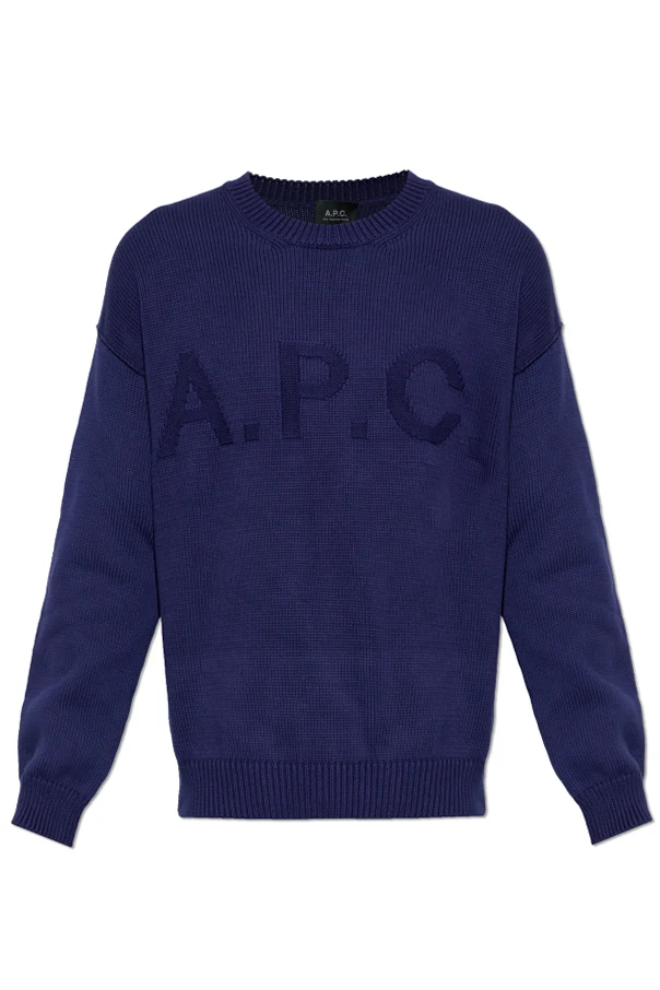 MARINEBLAU Baumwollpullover mit Logo