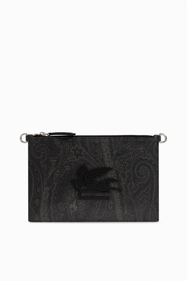 SCHWARZ Schultertasche mit logo-förmigem Aufnäher