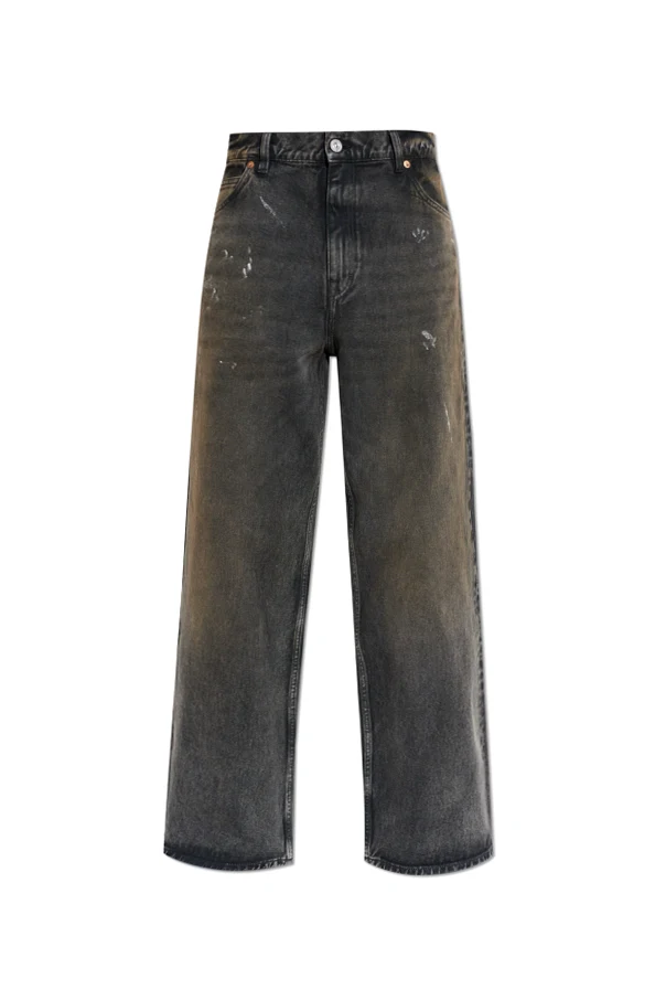 SZARY Jeansy z efektem `vintage`