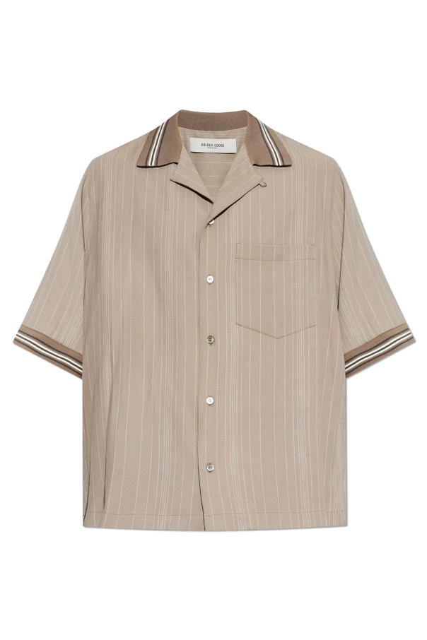 beżowy Koszula z krótkimi rękawami