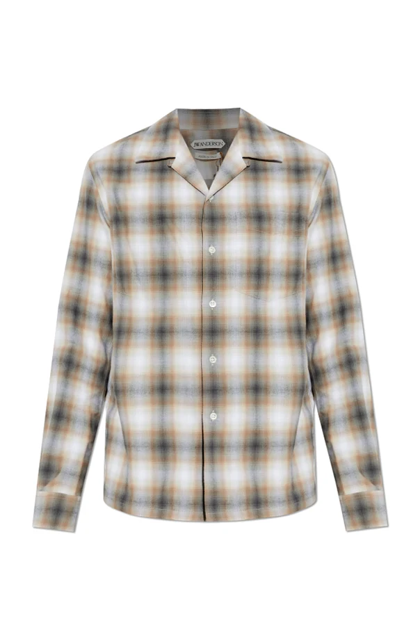 beżowy Koszula ze wzorem w kratę