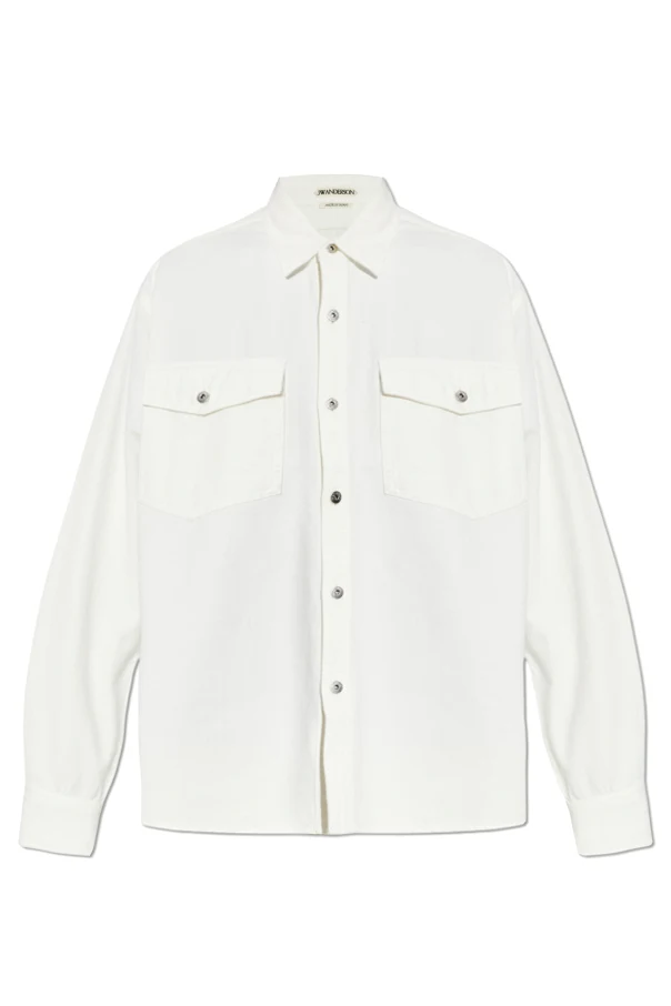 BIAŁY  Jeansowa koszula