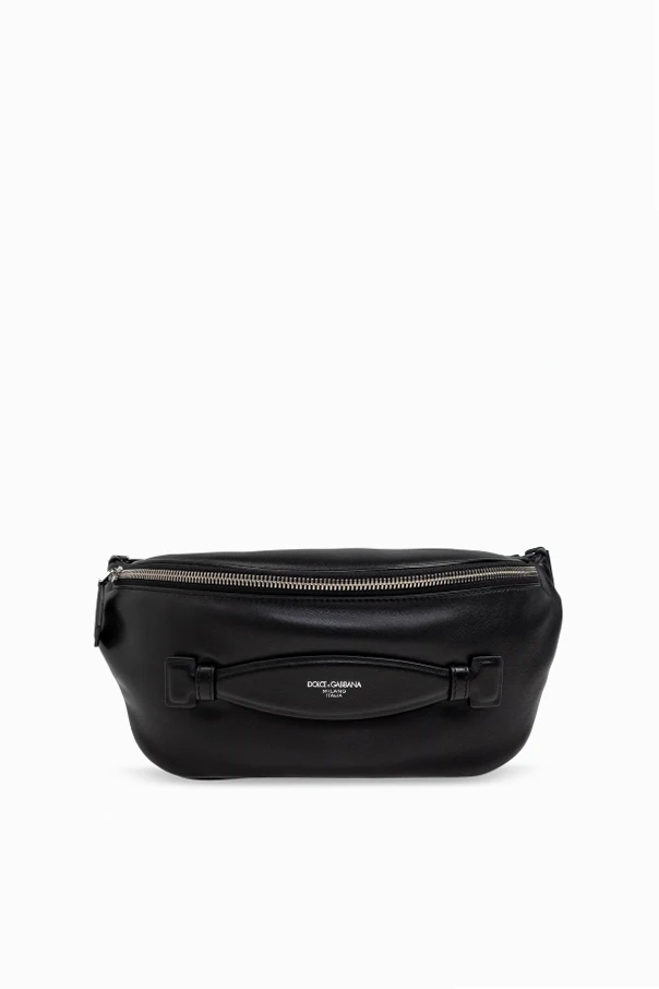 BLACK Leather fanny pack