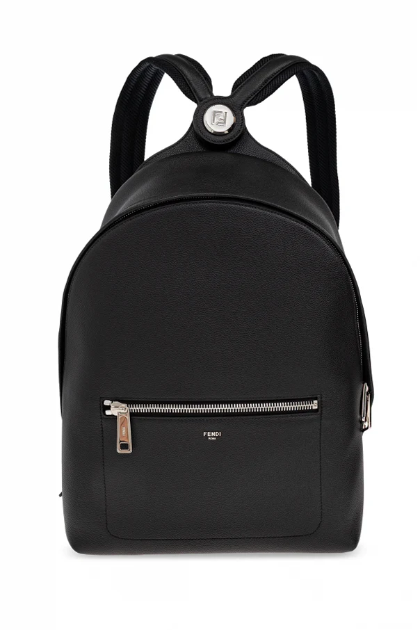SCHWARZ Lederrucksack mit Logo