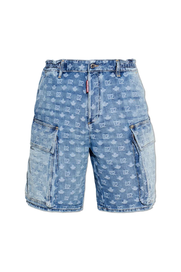 NIEBIESKI Szorty typu ‘Cargo’ z monogramem