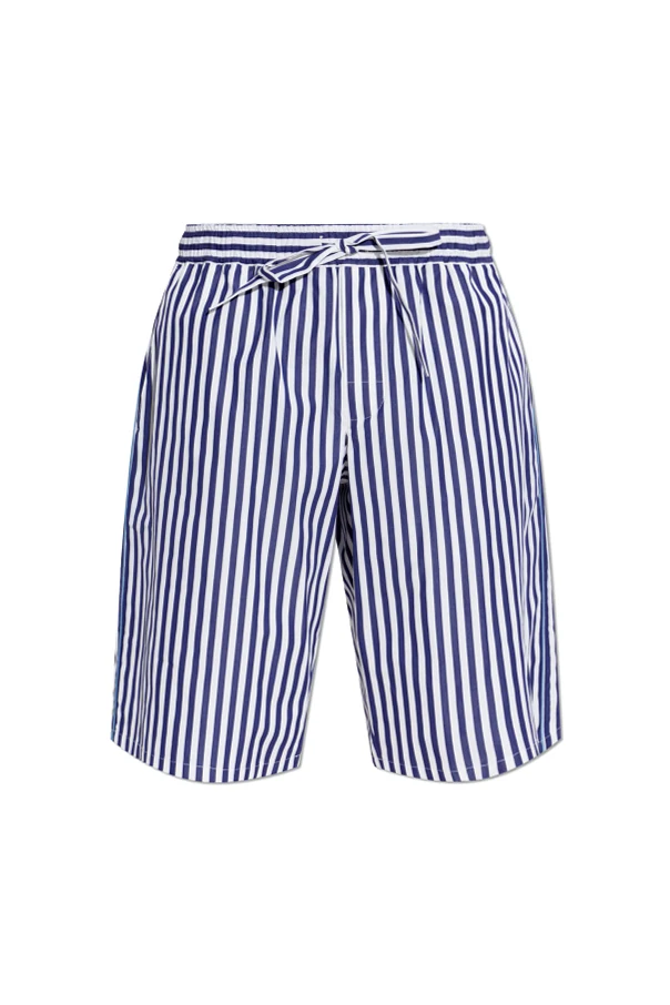 NAVY BLUE Striped pattern shorts