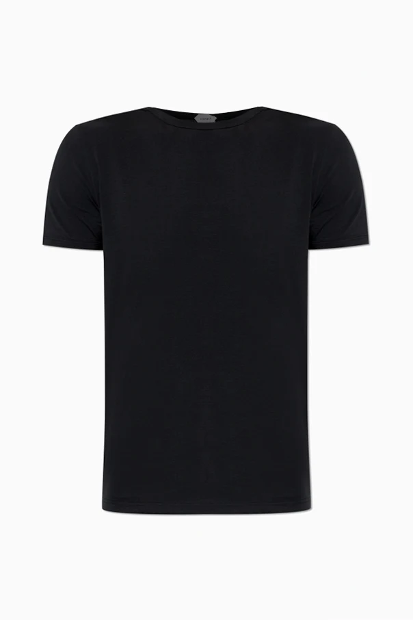 CZARNY T-shirt bieliźniany