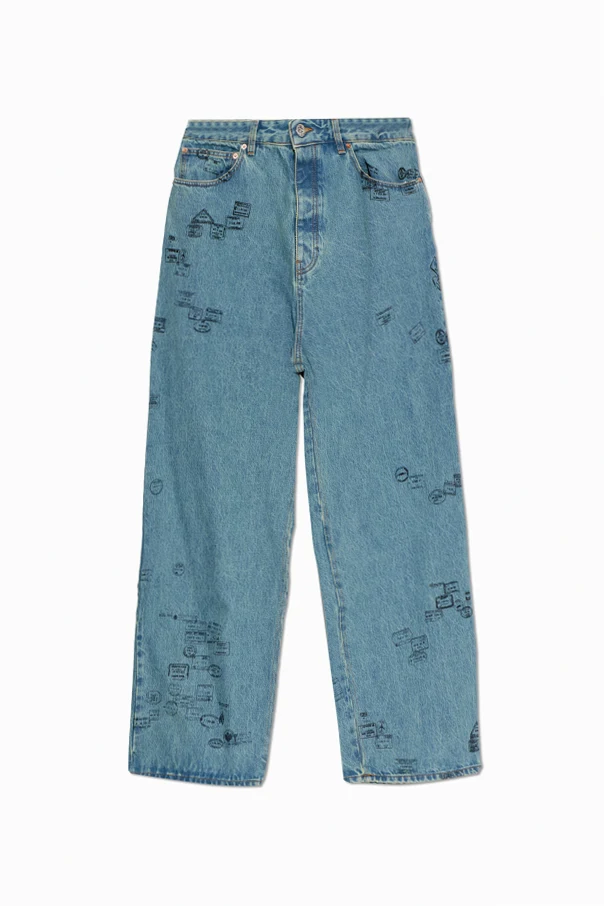 NIEBIESKI Jeansy z szerokimi nogawkami