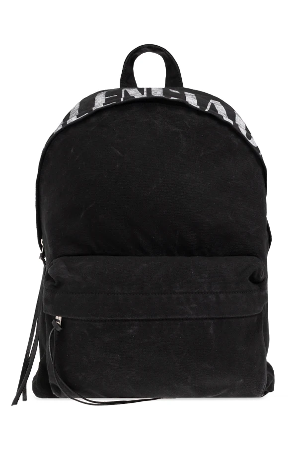 SCHWARZ Rucksack mit vintage-Effekt