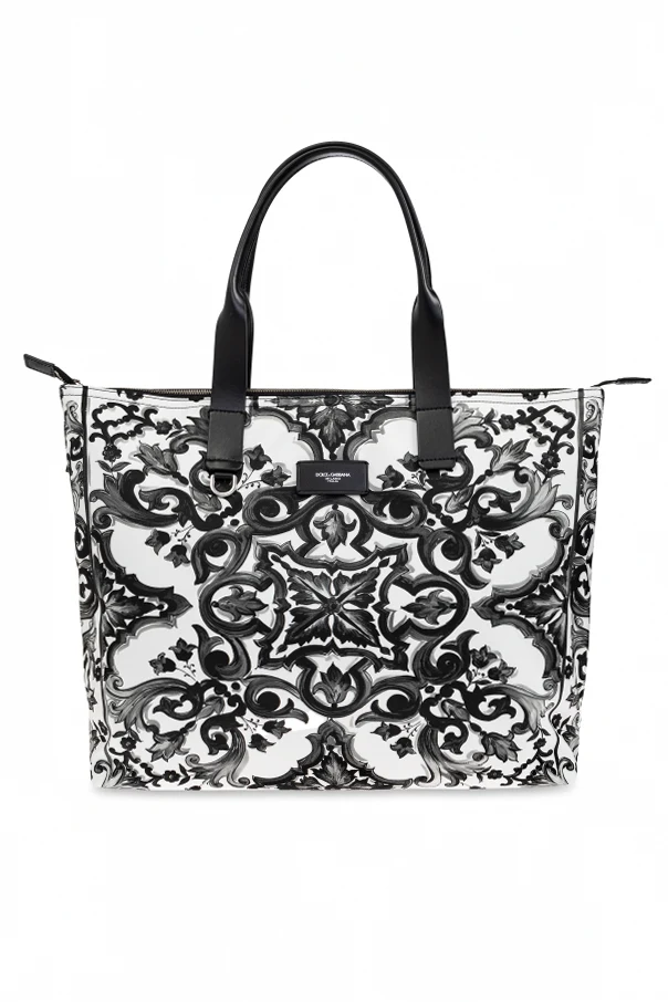 BLACK Shopper bag with 'Majolica' print