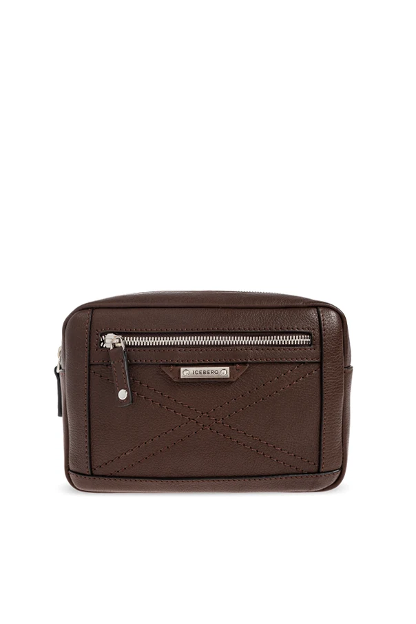 BROWN Leather belt bag