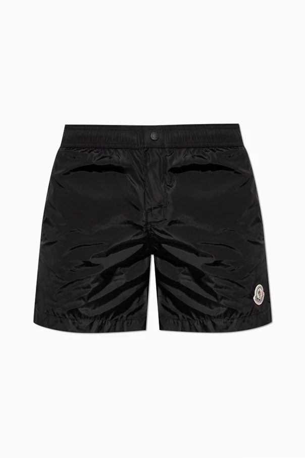 CZARNY Szorty kąpielowe z naszywką logo