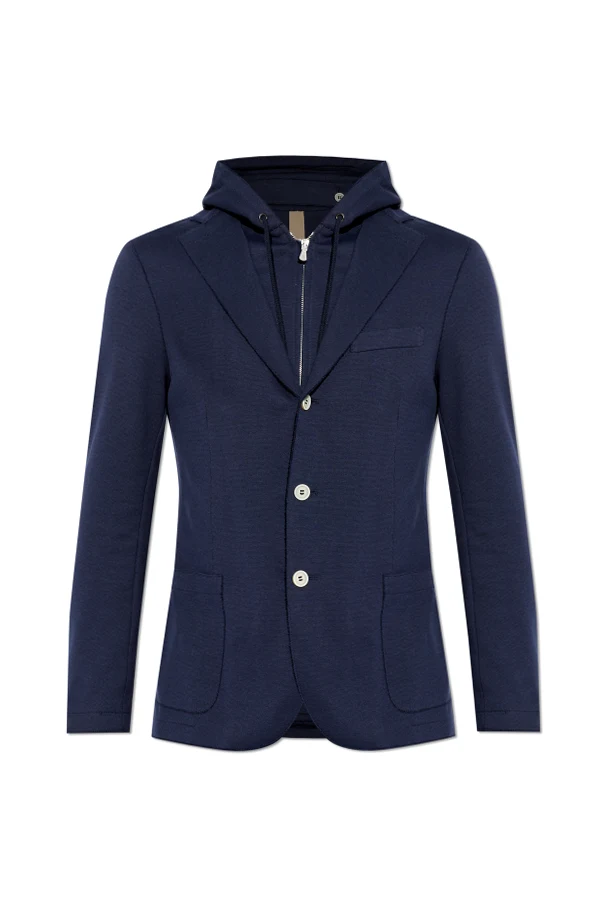 NAVY BLUE Jacket with detachable hood