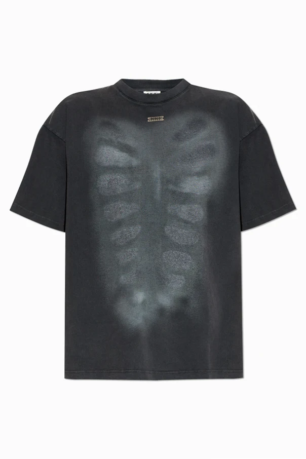 CZARNY T-shirt z logo