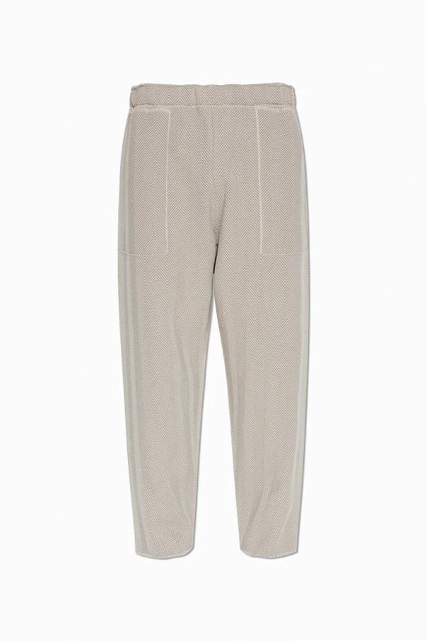 BEIGE Hosen mit Fischgrätmuster
