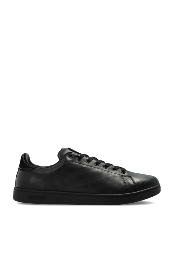 CZARNY Skórzane buty sportowe