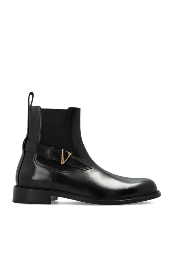 SCHWARZ Leder-Chelsea-Stiefeletten