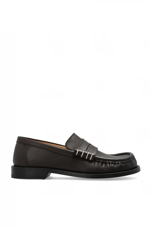 BRĄZOWY Skórzane buty typu ‘loafers’