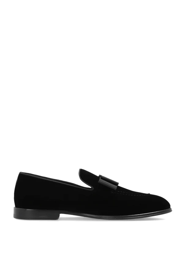 CZARNY Aksamitne buty typu `loafers`