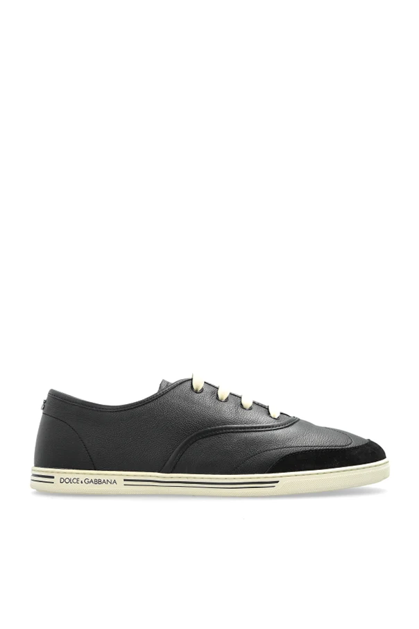 BLACK Leather sports shoes