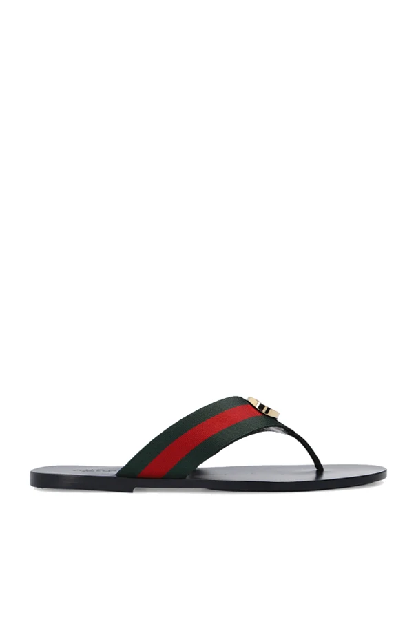 BLACK Web stripe flip-flops