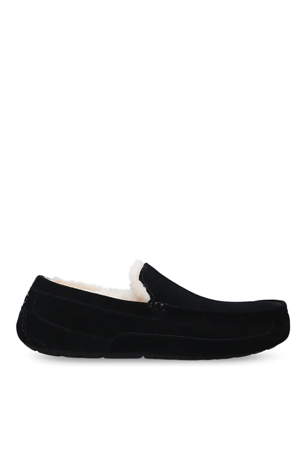 BLACK ‘M Ascot’ suede moccasins