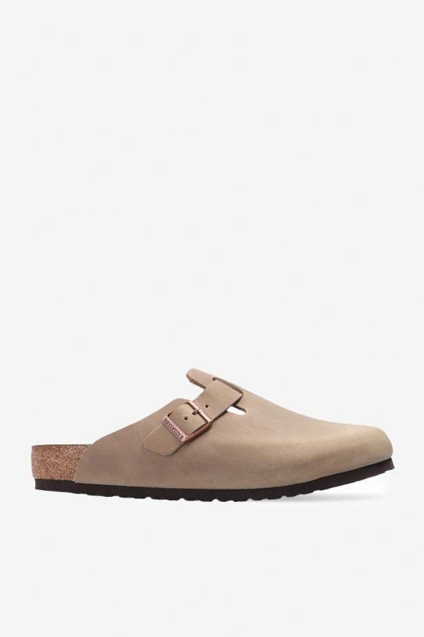 BEIGE ‘Boston Big Buckle’ slides