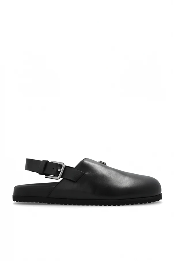 BLACK Leather shoes with logo
