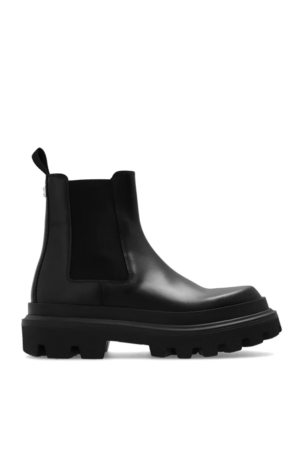 BLACK Leather Chelsea boots