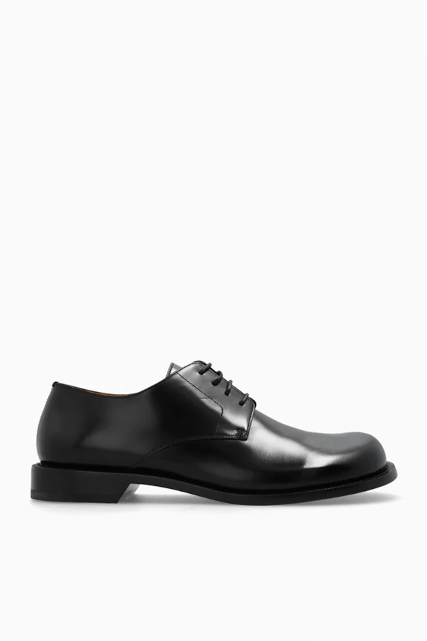 CZARNY Skórzane buty typu ‘derby’