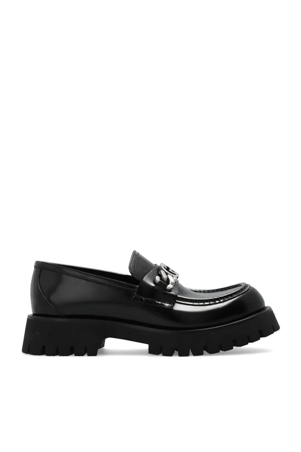 CZARNY Skórzane buty